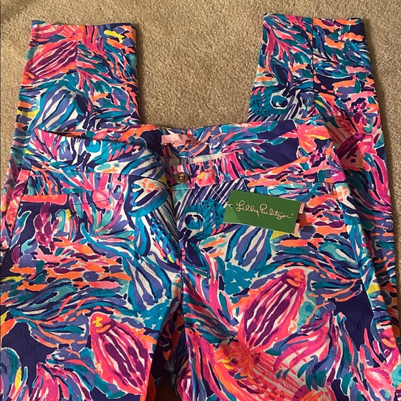 Lilly Pulitzer NWT size 4 true blue seas the day ankle pants - Picture 4 of 8